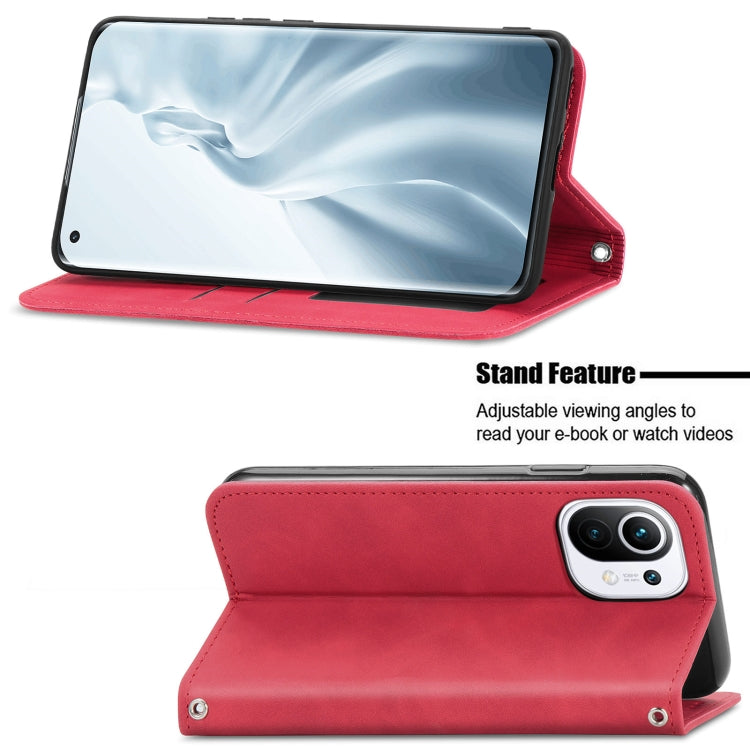 For Xiaomi Mi 11 Retro Skin Feel Business Magnetic Horizontal Flip Leather Case With Holder & Card Slots & Wallet & Photo Frame