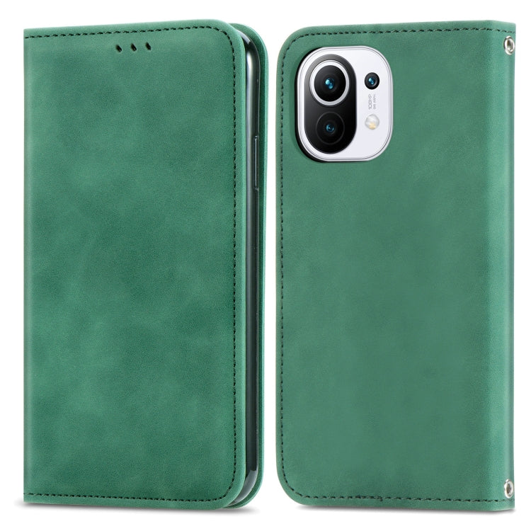 For Xiaomi Mi 11 Retro Skin Feel Business Magnetic Horizontal Flip Leather Case With Holder & Card Slots & Wallet & Photo Frame