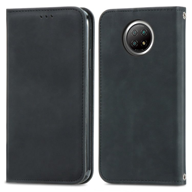 For Xiaomi Redmi Note 9 5G Retro Skin Feel Business Magnetic Horizontal Flip Leather Case With Holder & Card Slots & Wallet & Photo Frame