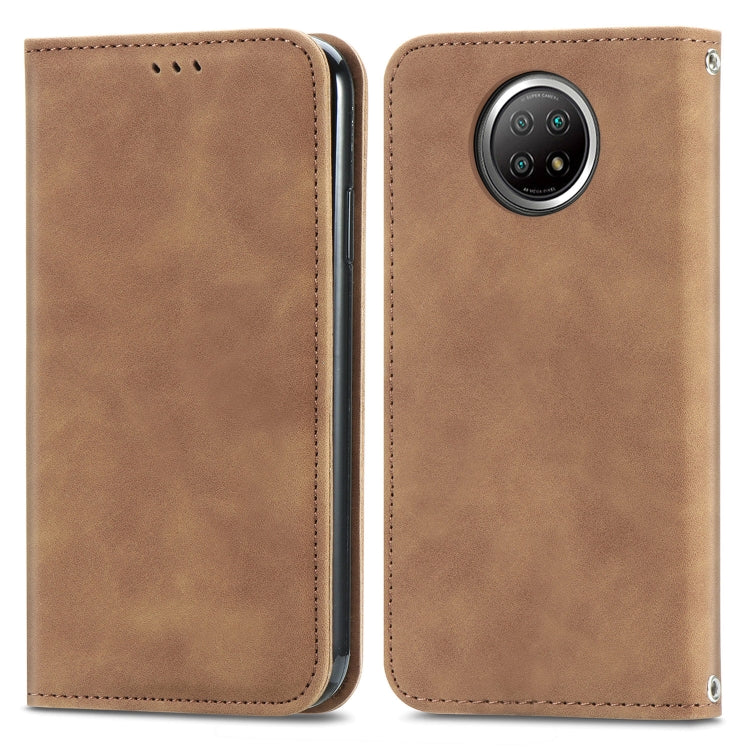 For Xiaomi Redmi Note 9 5G Retro Skin Feel Business Magnetic Horizontal Flip Leather Case With Holder & Card Slots & Wallet & Photo Frame