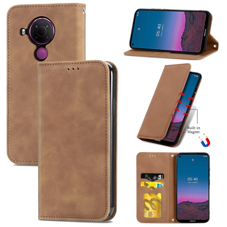 For Nokia 5.4 Retro Skin Feel Business Magnetic Horizontal Flip Leather Case With Holder & Card Slots & Wallet & Photo Frame