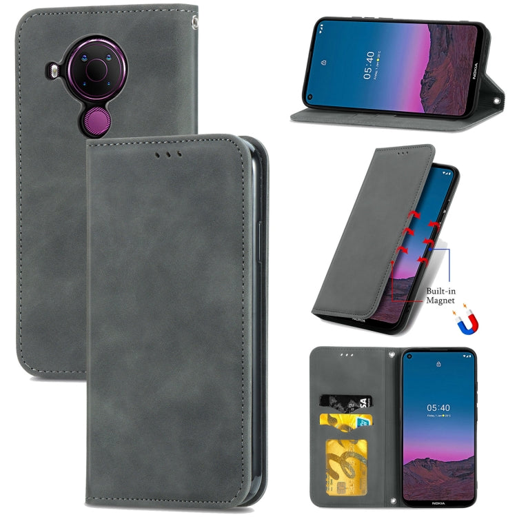 For Nokia 5.4 Retro Skin Feel Business Magnetic Horizontal Flip Leather Case With Holder & Card Slots & Wallet & Photo Frame