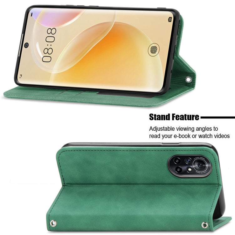 For Huawei Nova 8 5G Retro Skin Feel Business Magnetic Horizontal Flip Leather Case With Holder & Card Slots & Wallet & Photo Frame