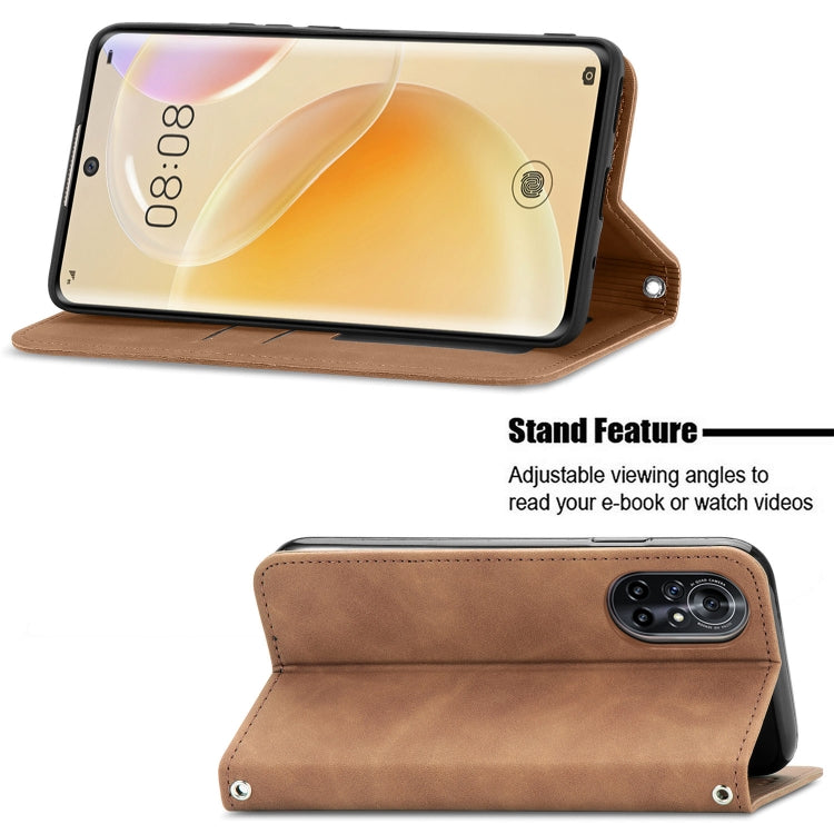 For Huawei Nova 8 5G Retro Skin Feel Business Magnetic Horizontal Flip Leather Case With Holder & Card Slots & Wallet & Photo Frame