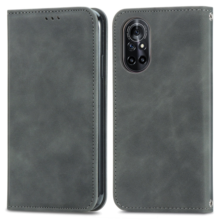For Huawei Nova 8 5G Retro Skin Feel Business Magnetic Horizontal Flip Leather Case With Holder & Card Slots & Wallet & Photo Frame