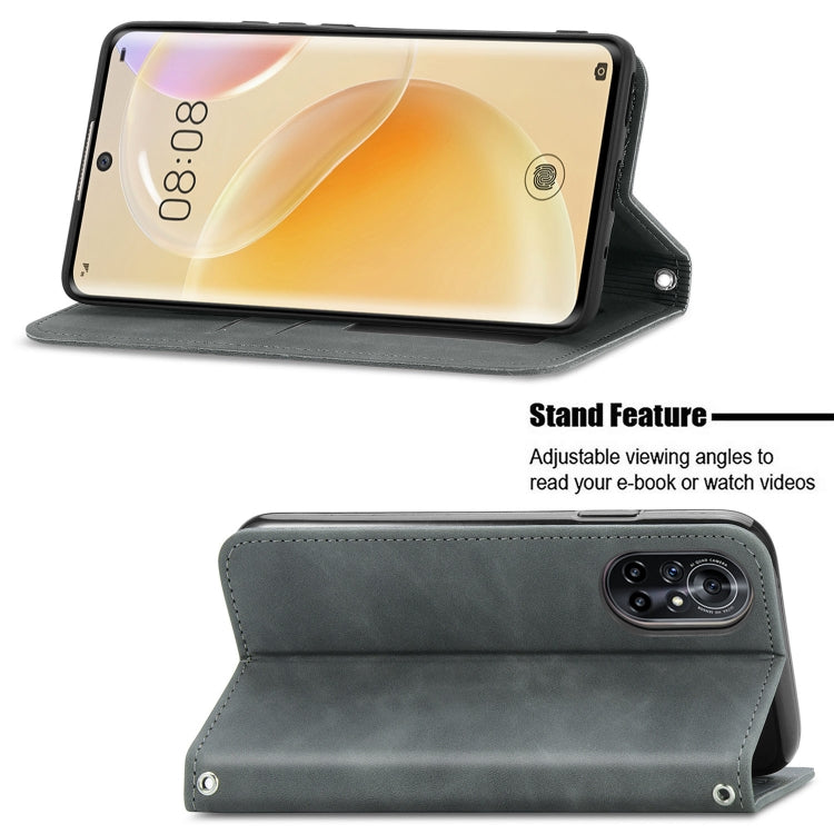 For Huawei Nova 8 5G Retro Skin Feel Business Magnetic Horizontal Flip Leather Case With Holder & Card Slots & Wallet & Photo Frame