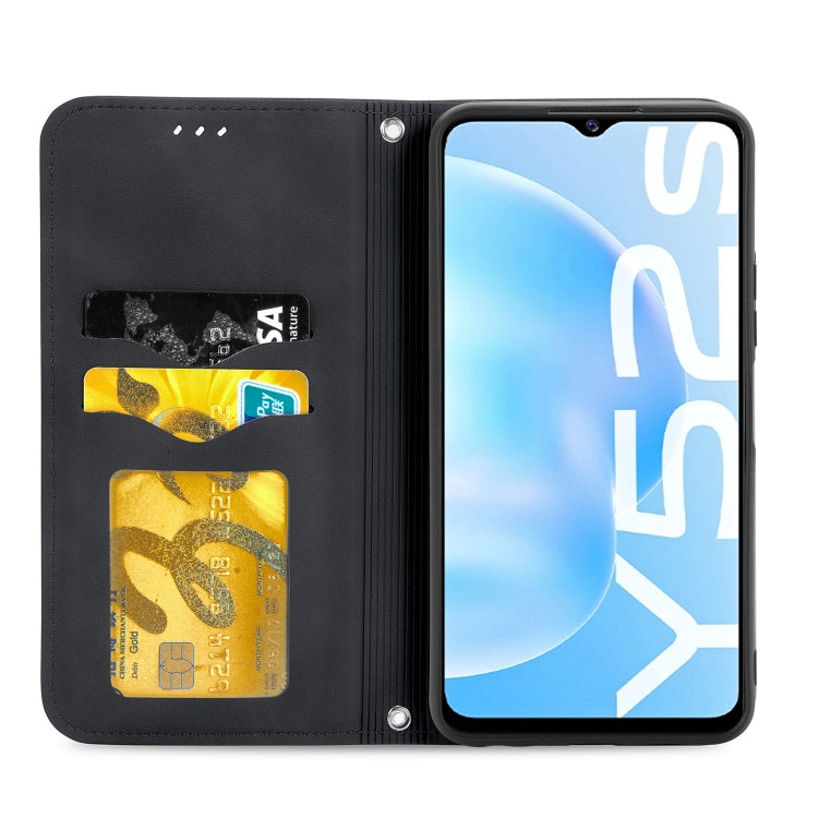 For vivo Y52S Retro Skin Feel Business Magnetic Horizontal Flip Leather Case With Holder & Card Slots & Wallet & Photo Frame