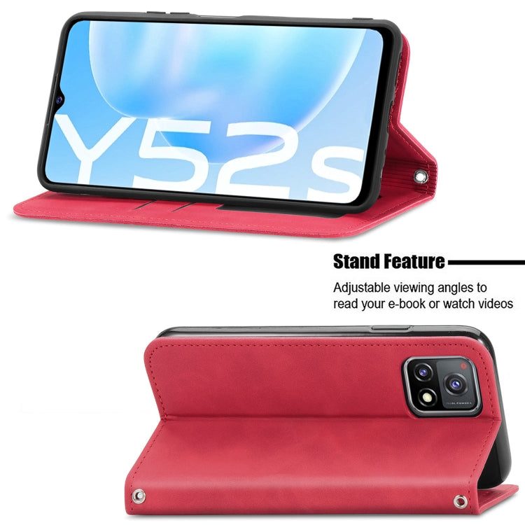 For vivo Y52S Retro Skin Feel Business Magnetic Horizontal Flip Leather Case With Holder & Card Slots & Wallet & Photo Frame