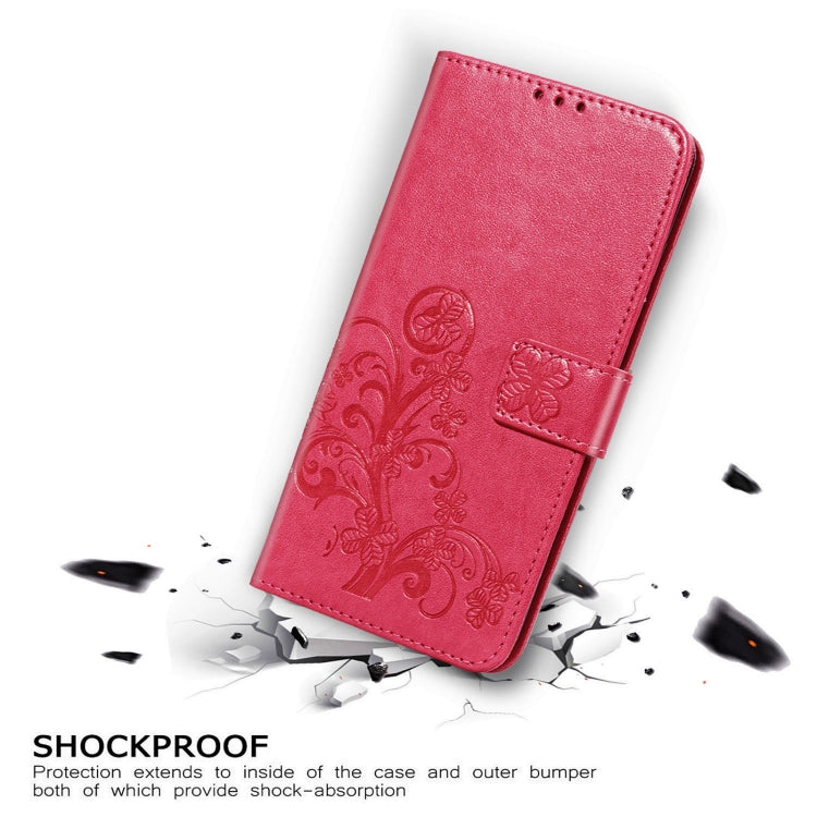 For Xiaomi Mi 11 Four-leaf Clasp Embossed Buckle Mobile Phone Protection Leather Case with Lanyard & Card Slot & Wallet & Bracket Function