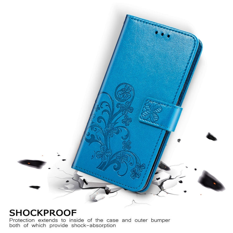 For Xiaomi Mi 11 Four-leaf Clasp Embossed Buckle Mobile Phone Protection Leather Case with Lanyard & Card Slot & Wallet & Bracket Function