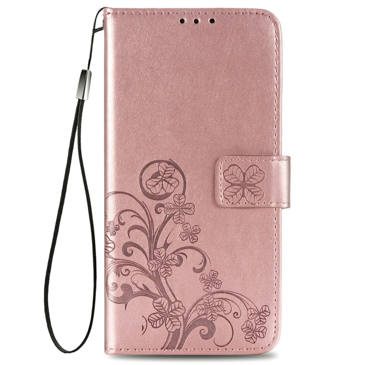 For Huawei  Nova 8  Four-leaf Clasp Embossed Buckle Mobile Phone Protection Leather Case with Lanyard & Card Slot & Wallet & Bracket Function