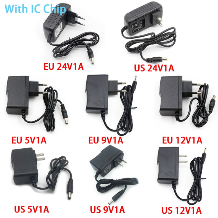 100-240V AC to DC IC Power Charger Adapter 5V 9V 12V 24V 1A, Plug Type:IC US 5V1A