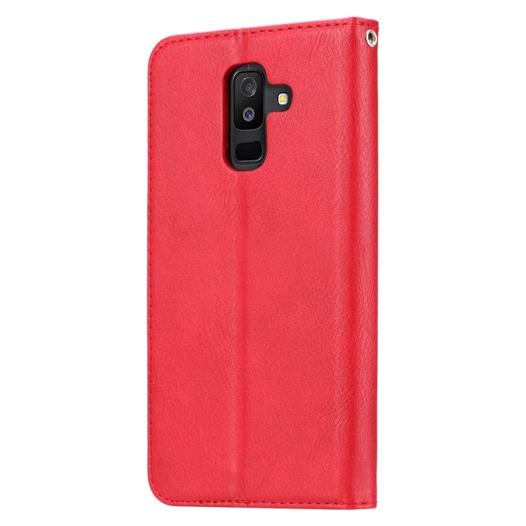 Knead Skin Texture Horizontal Flip Leather Case for Galaxy A6 Plus 2018, with Photo Frame & Holder & Card Slots & Wallet