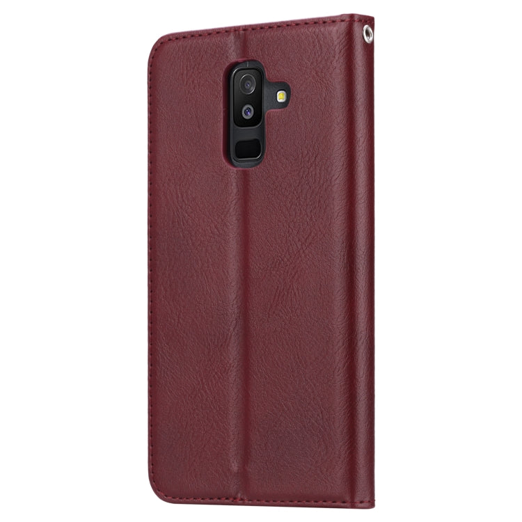 Knead Skin Texture Horizontal Flip Leather Case for Galaxy A6 Plus 2018, with Photo Frame & Holder & Card Slots & Wallet