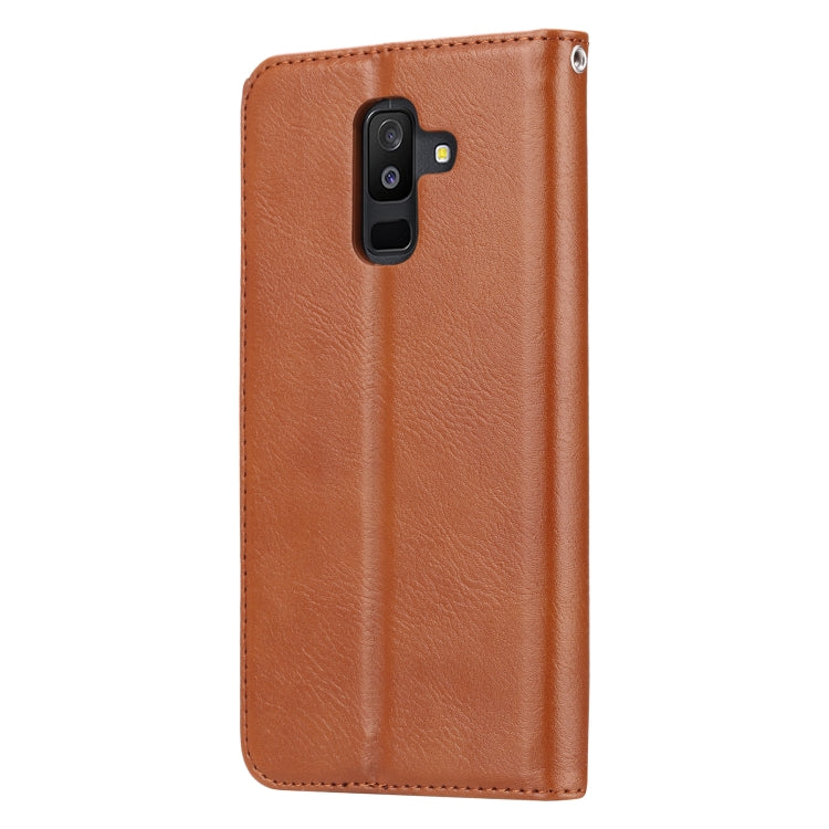 Knead Skin Texture Horizontal Flip Leather Case for Galaxy A6 Plus 2018, with Photo Frame & Holder & Card Slots & Wallet