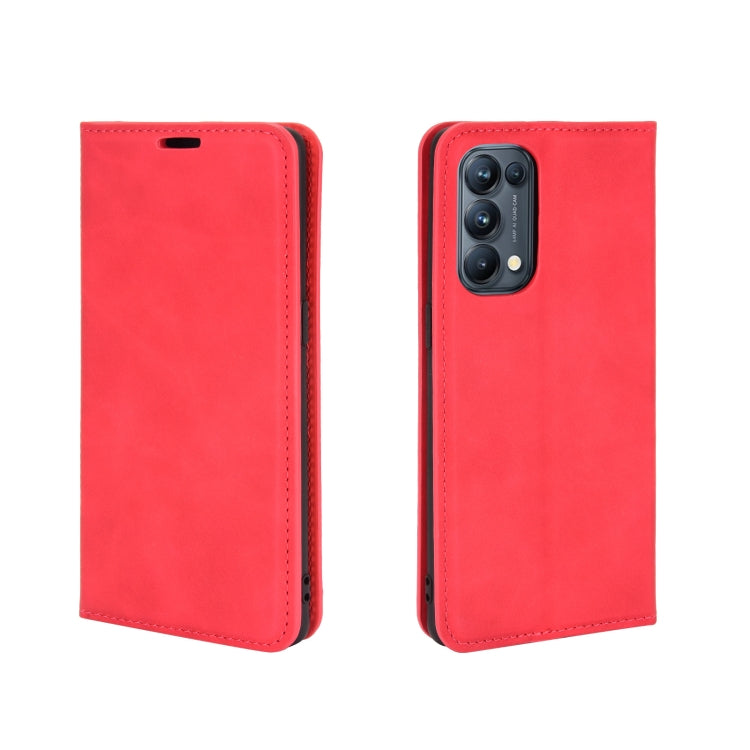 For OPPO Reno5 Pro 5G Retro-skin Business Magnetic Suction Leather Case with Holder & Card Slots & Wallet