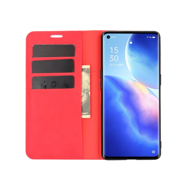 For OPPO Reno5 Pro 5G Retro-skin Business Magnetic Suction Leather Case with Holder & Card Slots & Wallet