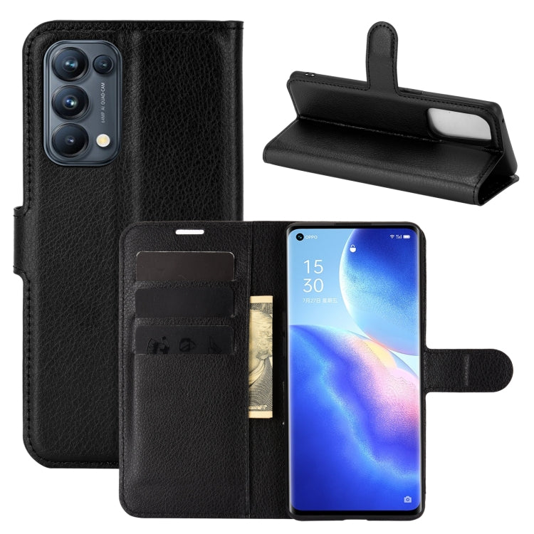 For OPPO Reno5 Pro 5G Litchi Texture Horizontal Flip Protective Case with Holder & Card Slots & Wallet