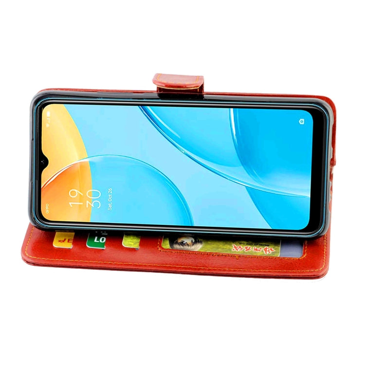 For OPPO A15 Crazy Horse Texture Leather Horizontal Flip Protective Case with Holder & Card Slots & Wallet & Photo Frame