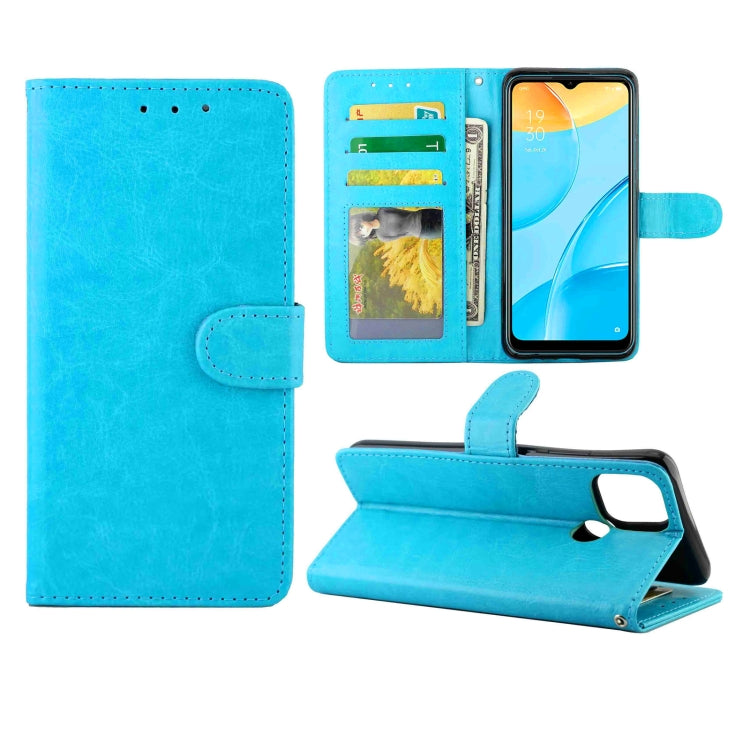 For OPPO A15 Crazy Horse Texture Leather Horizontal Flip Protective Case with Holder & Card Slots & Wallet & Photo Frame