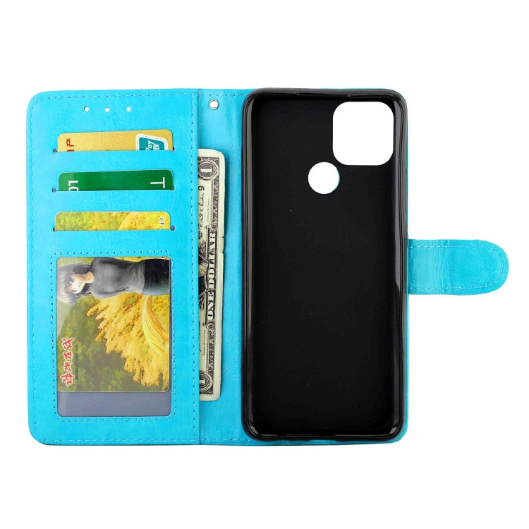 For OPPO A15 Crazy Horse Texture Leather Horizontal Flip Protective Case with Holder & Card Slots & Wallet & Photo Frame