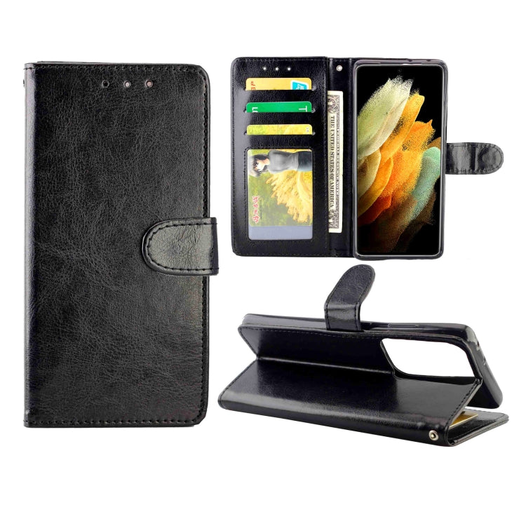 For Samsung Galaxy S21 Ultra 5G Crazy Horse Texture Leather Horizontal Flip Protective Case with Holder & Card Slots & Wallet & Photo Frame