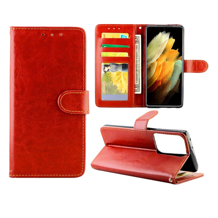 For Samsung Galaxy S21 Ultra 5G Crazy Horse Texture Leather Horizontal Flip Protective Case with Holder & Card Slots & Wallet & Photo Frame