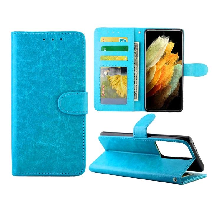 For Samsung Galaxy S21 Ultra 5G Crazy Horse Texture Leather Horizontal Flip Protective Case with Holder & Card Slots & Wallet & Photo Frame