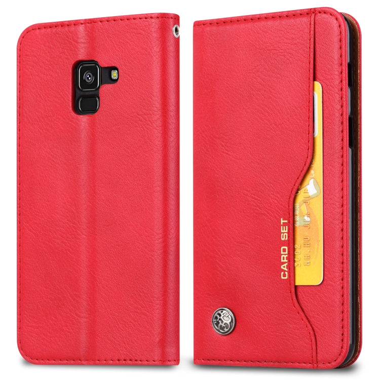 Knead Skin Texture Horizontal Flip Leather Case for Galaxy J8 2018, with Photo Frame & Holder & Card Slots & Wallet