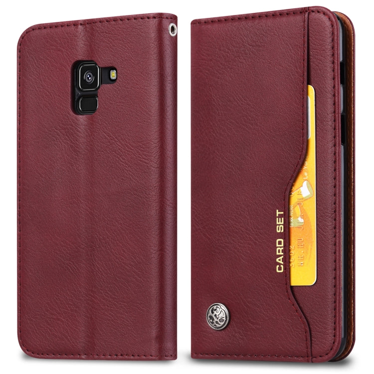 Knead Skin Texture Horizontal Flip Leather Case for Galaxy J8 2018, with Photo Frame & Holder & Card Slots & Wallet