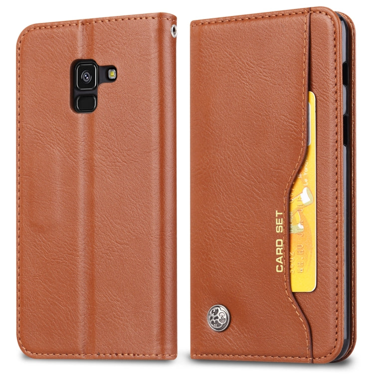 Knead Skin Texture Horizontal Flip Leather Case for Galaxy J8 2018, with Photo Frame & Holder & Card Slots & Wallet