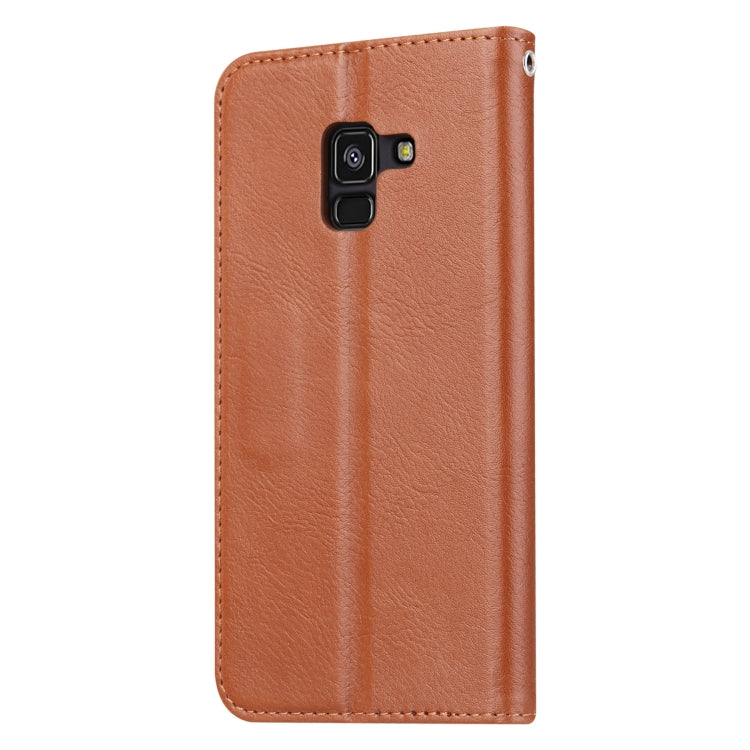 Knead Skin Texture Horizontal Flip Leather Case for Galaxy J8 2018, with Photo Frame & Holder & Card Slots & Wallet