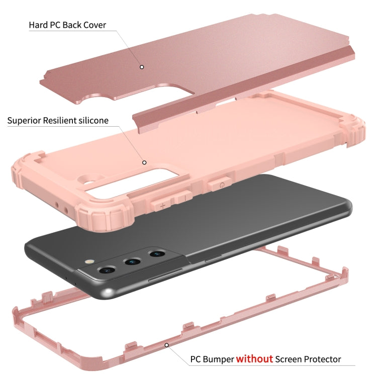 For Samsung Galaxy S21 Plus 5G PC+ Silicone Three-piece Anti-drop Mobile Phone Protective Back Cover