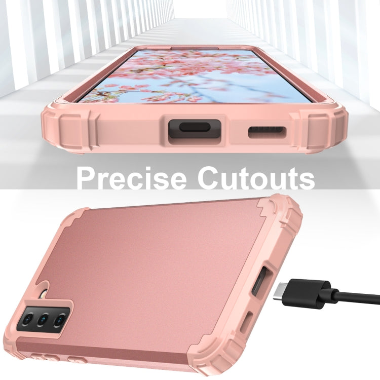 For Samsung Galaxy S21 Plus 5G PC+ Silicone Three-piece Anti-drop Mobile Phone Protective Back Cover