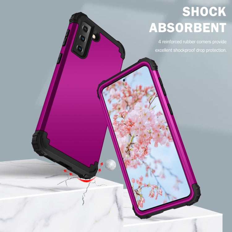For Samsung Galaxy S21 Plus 5G PC+ Silicone Three-piece Anti-drop Mobile Phone Protective Back Cover