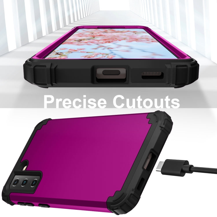For Samsung Galaxy S21 Plus 5G PC+ Silicone Three-piece Anti-drop Mobile Phone Protective Back Cover