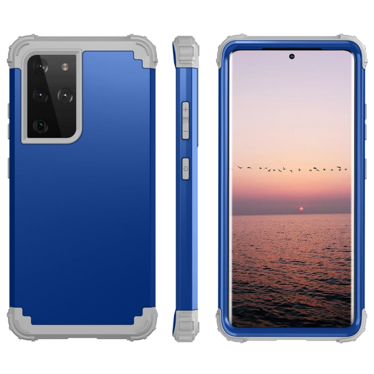For Samsung Galaxy S21 Ultra  5G PC+ Silicone Three-piece Anti-drop Mobile Phone Protective Back Cover