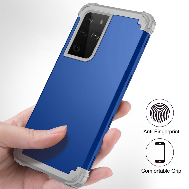 For Samsung Galaxy S21 Ultra  5G PC+ Silicone Three-piece Anti-drop Mobile Phone Protective Back Cover