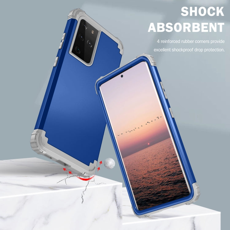 For Samsung Galaxy S21 Ultra  5G PC+ Silicone Three-piece Anti-drop Mobile Phone Protective Back Cover