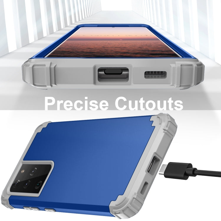 For Samsung Galaxy S21 Ultra  5G PC+ Silicone Three-piece Anti-drop Mobile Phone Protective Back Cover