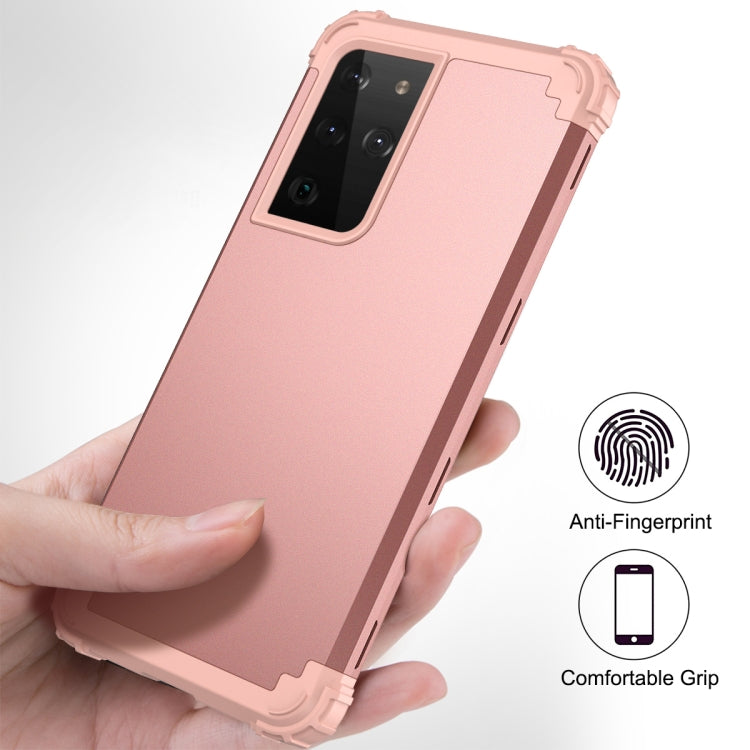 For Samsung Galaxy S21 Ultra  5G PC+ Silicone Three-piece Anti-drop Mobile Phone Protective Back Cover