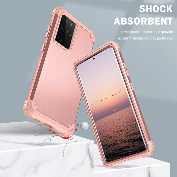 For Samsung Galaxy S21 Ultra  5G PC+ Silicone Three-piece Anti-drop Mobile Phone Protective Back Cover