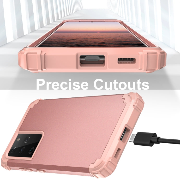 For Samsung Galaxy S21 Ultra  5G PC+ Silicone Three-piece Anti-drop Mobile Phone Protective Back Cover