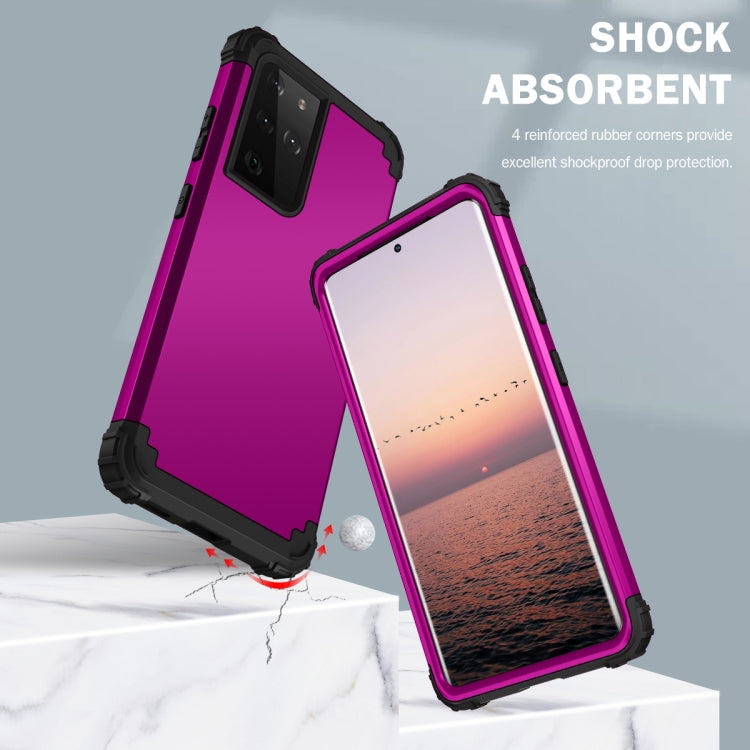 For Samsung Galaxy S21 Ultra  5G PC+ Silicone Three-piece Anti-drop Mobile Phone Protective Back Cover