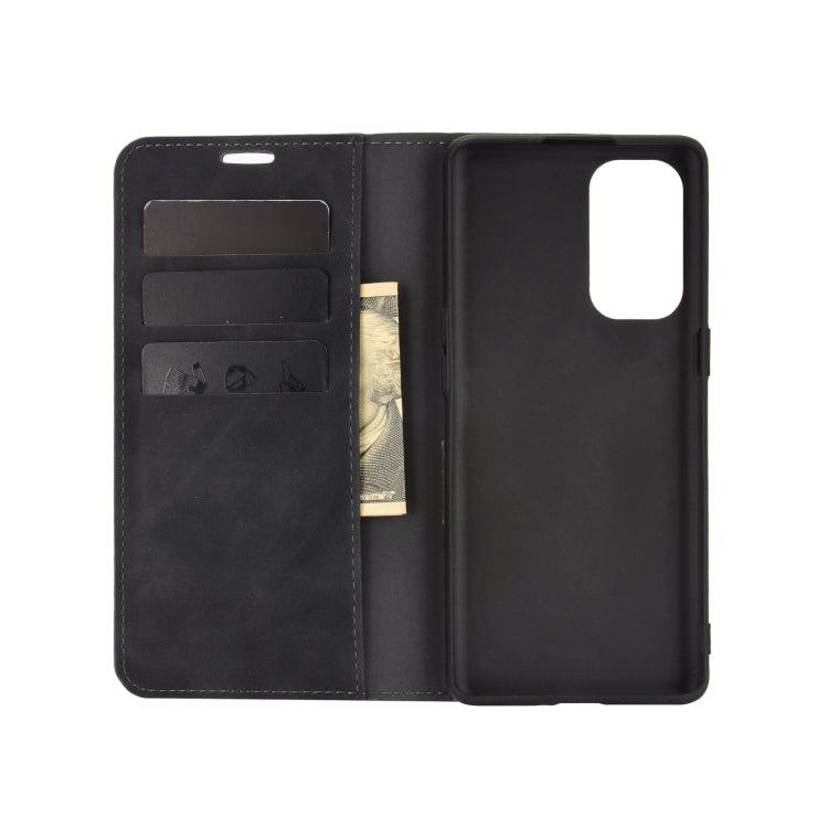 For OPPO Reno 5 5G Retro-skin Business Magnetic Suction Leather Case with Holder & Card Slots & Wallet