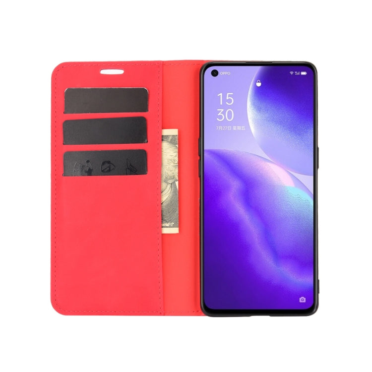 For OPPO Reno 5 5G Retro-skin Business Magnetic Suction Leather Case with Holder & Card Slots & Wallet