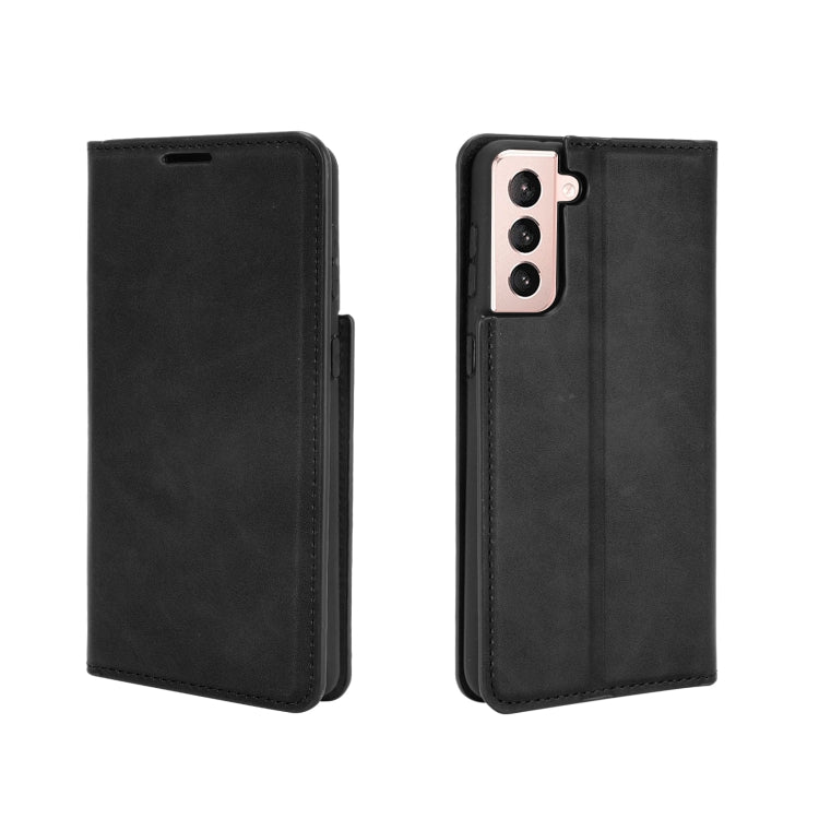 For Samsung Galaxy S21 Plus 5G Retro-skin Business Magnetic Suction Leather Case with Holder & Card Slots & Wallet