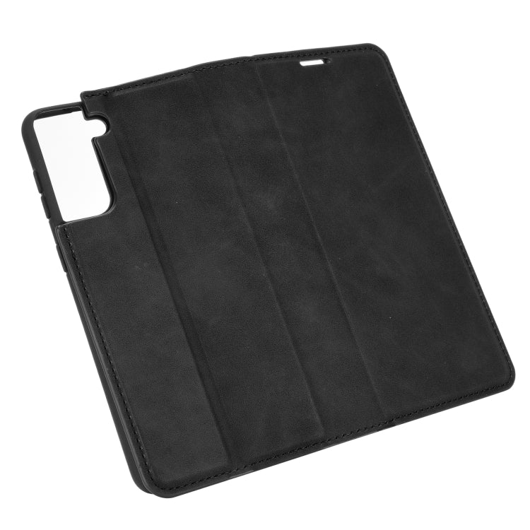For Samsung Galaxy S21 Plus 5G Retro-skin Business Magnetic Suction Leather Case with Holder & Card Slots & Wallet