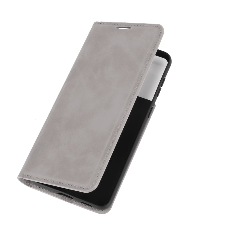 For Samsung Galaxy S21 Plus 5G Retro-skin Business Magnetic Suction Leather Case with Holder & Card Slots & Wallet