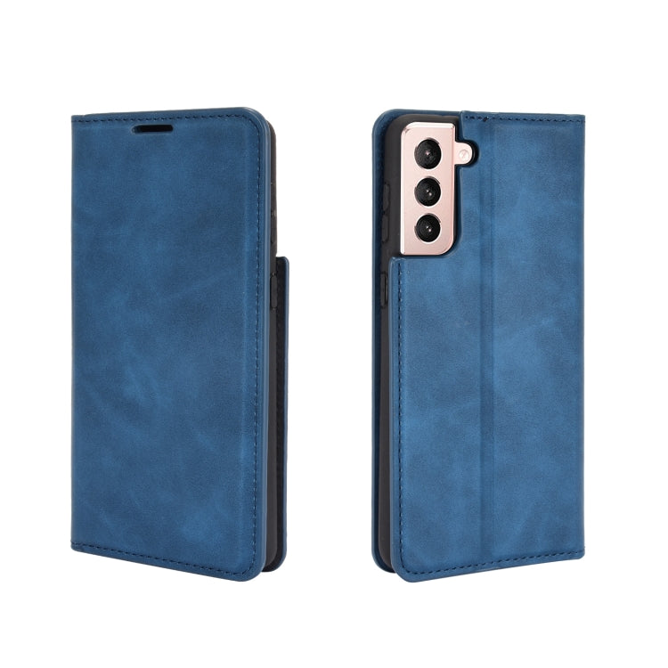 For Samsung Galaxy S21 Plus 5G Retro-skin Business Magnetic Suction Leather Case with Holder & Card Slots & Wallet